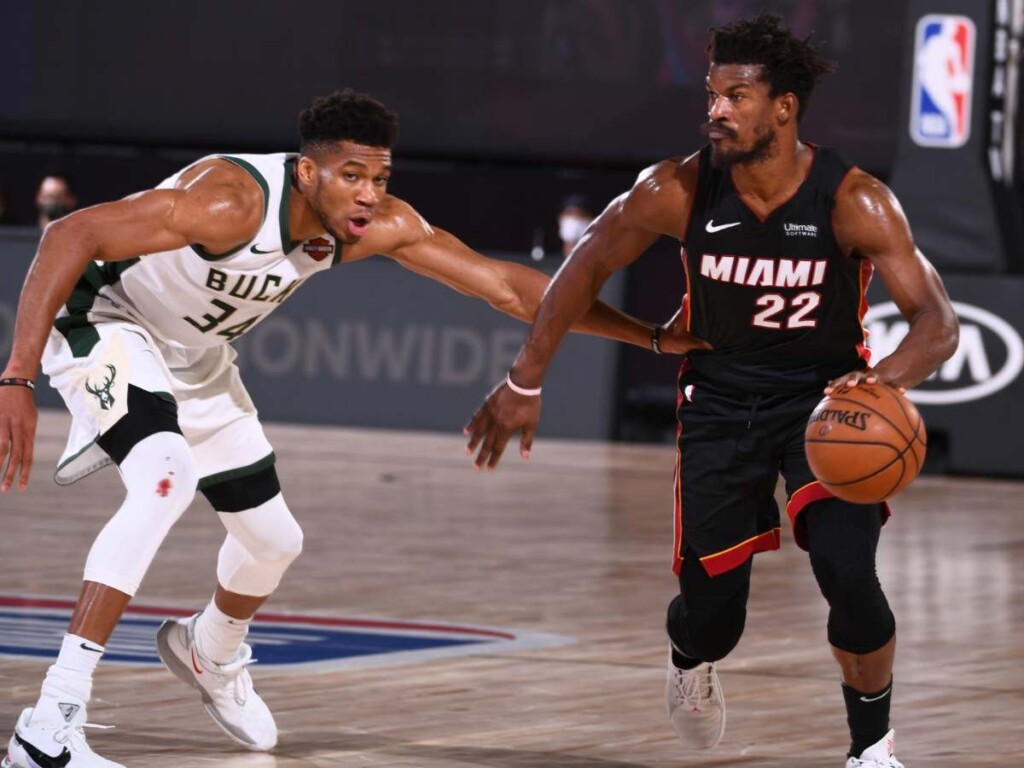 Jimmy Butler going against Giannis Antetokounmpo (via ESPN)