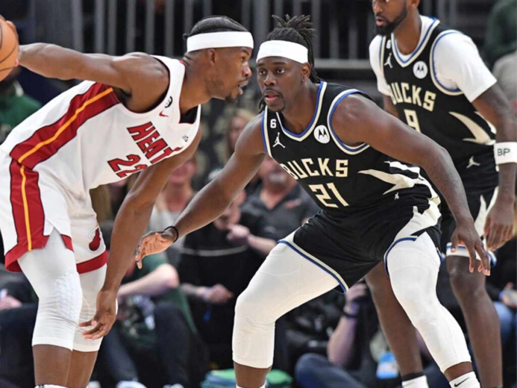 Jimmy Butler in action against the Milwaukee Bucks.