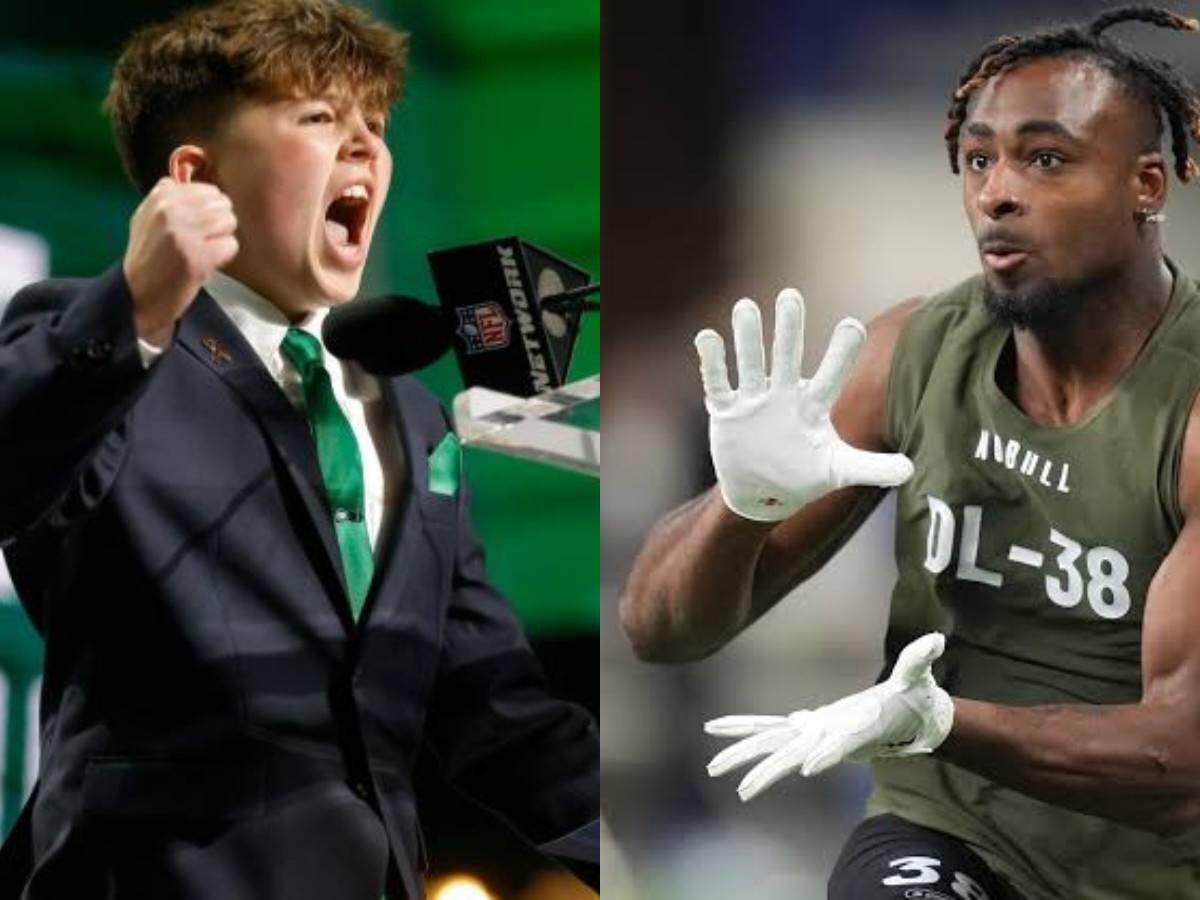 “Let him take over the draft coverage” – NFL Twitter goes GAGA over the kid’s energy who announced Will McDonald as Jets’ first-round pick