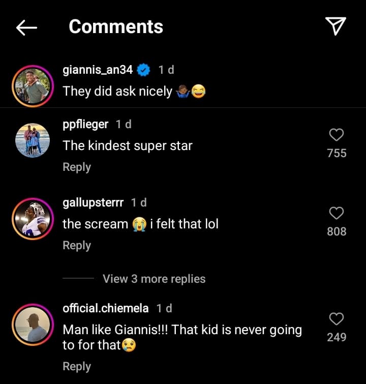 WATCH: "Champ both on and off the court!" - Giannis Antetokounmpo's HEARTWARMING gesture toward a young fan instigates an outburst of emotions on social media 2 Screenshot 20230409 102205