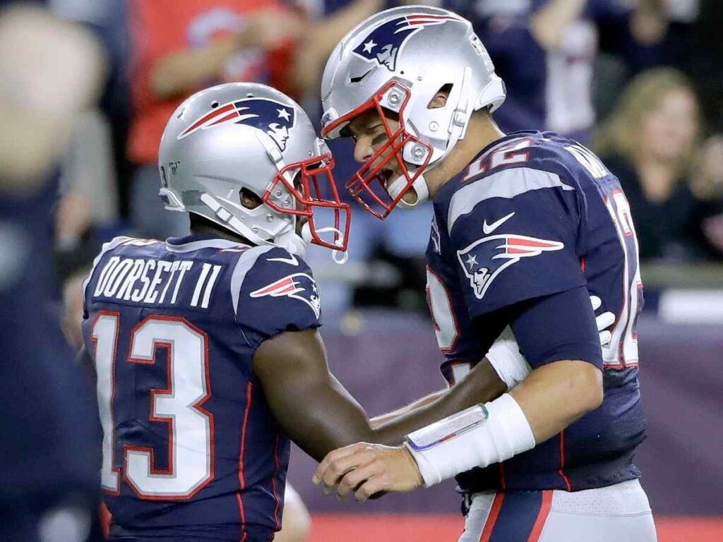 Tom Brady Phillip Dorsett AP