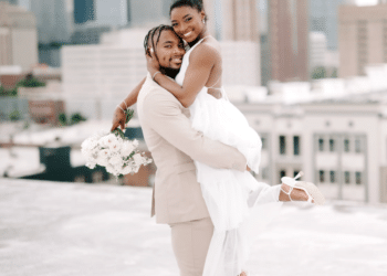 Simone Biles and Jonathan Owens [Image Credit: Harper's Bazaar]