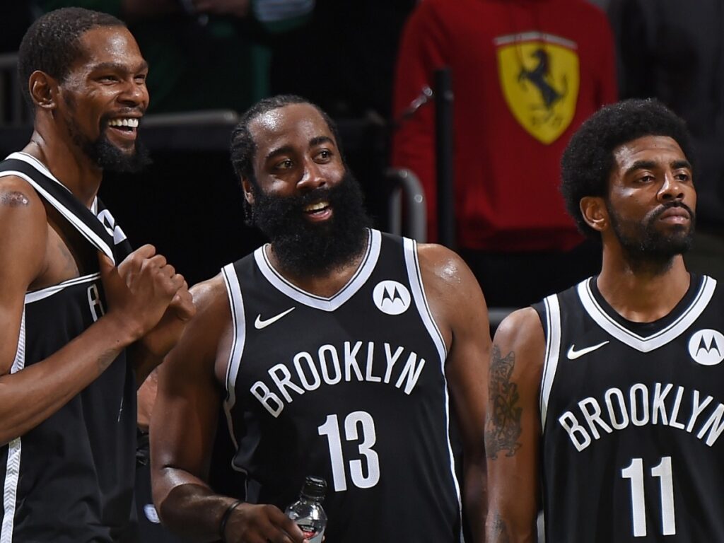 kevin durant james harden and kyrie irving of the brooklyn nets k4iqtwz2jer712wcfy2snsvlu