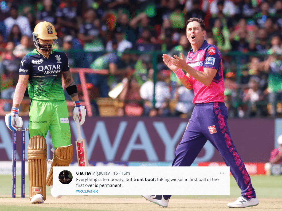 “2019 semifinal recreation,” Netizens react as Trent Boult dismisses Virat Kohli for golden duck in RCB vs RR