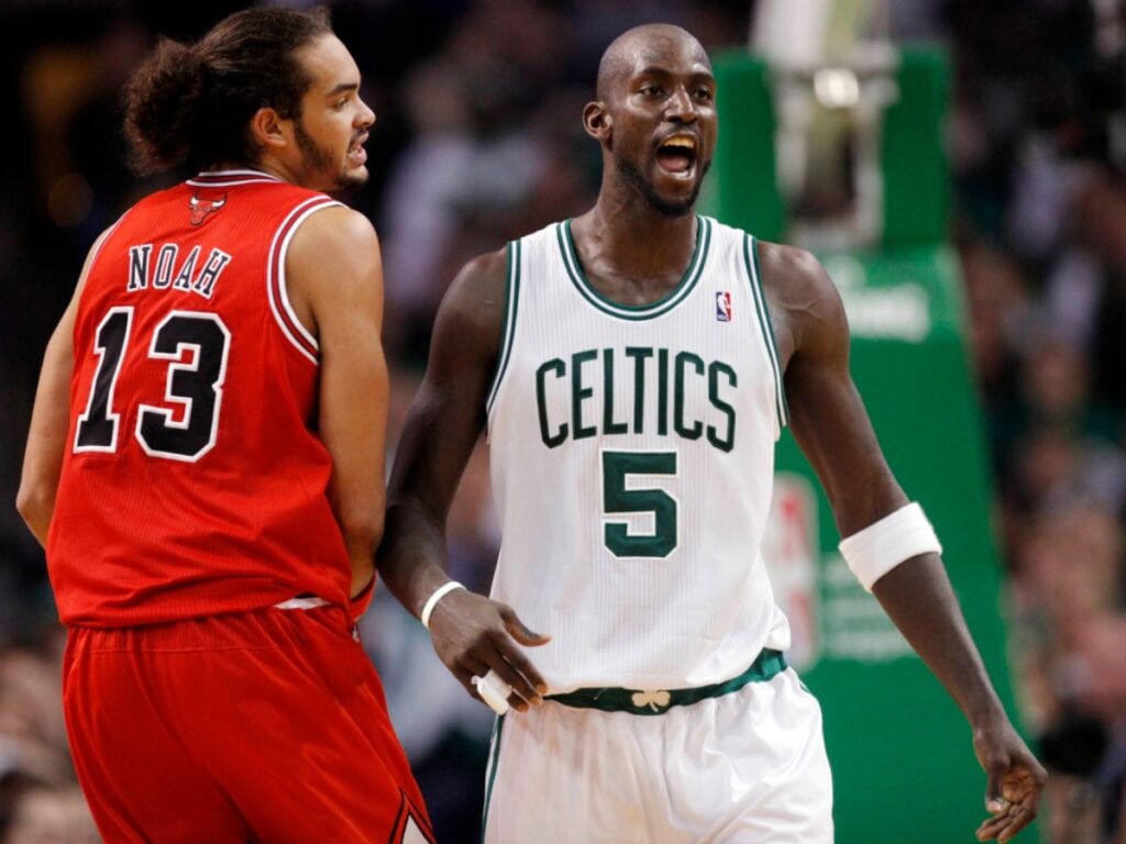 Joachim Noah and Kevin Garnett (Via Twitter)