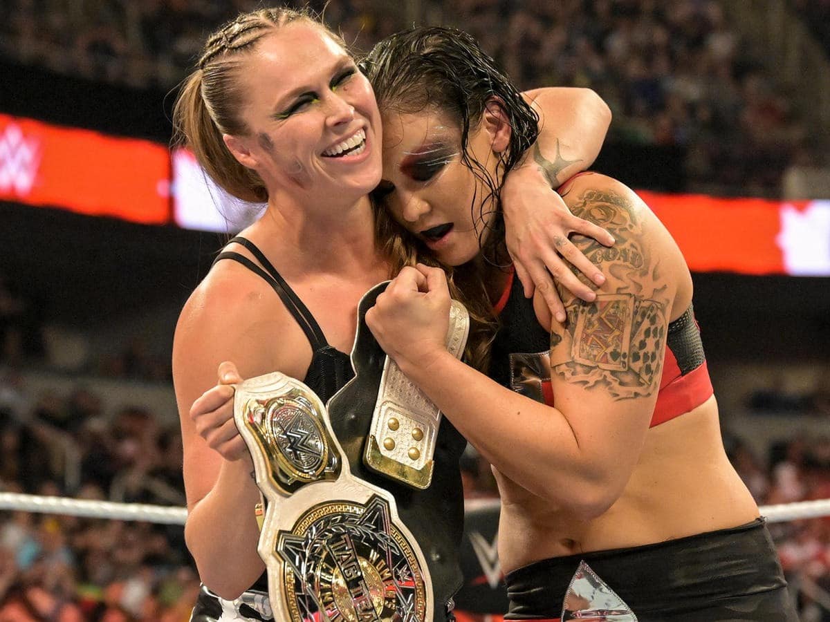 “Cringe” – Ronda Rousey brutally roasted on Twitter for calling the women’s tag team titles ‘deeznuts’ on Raw