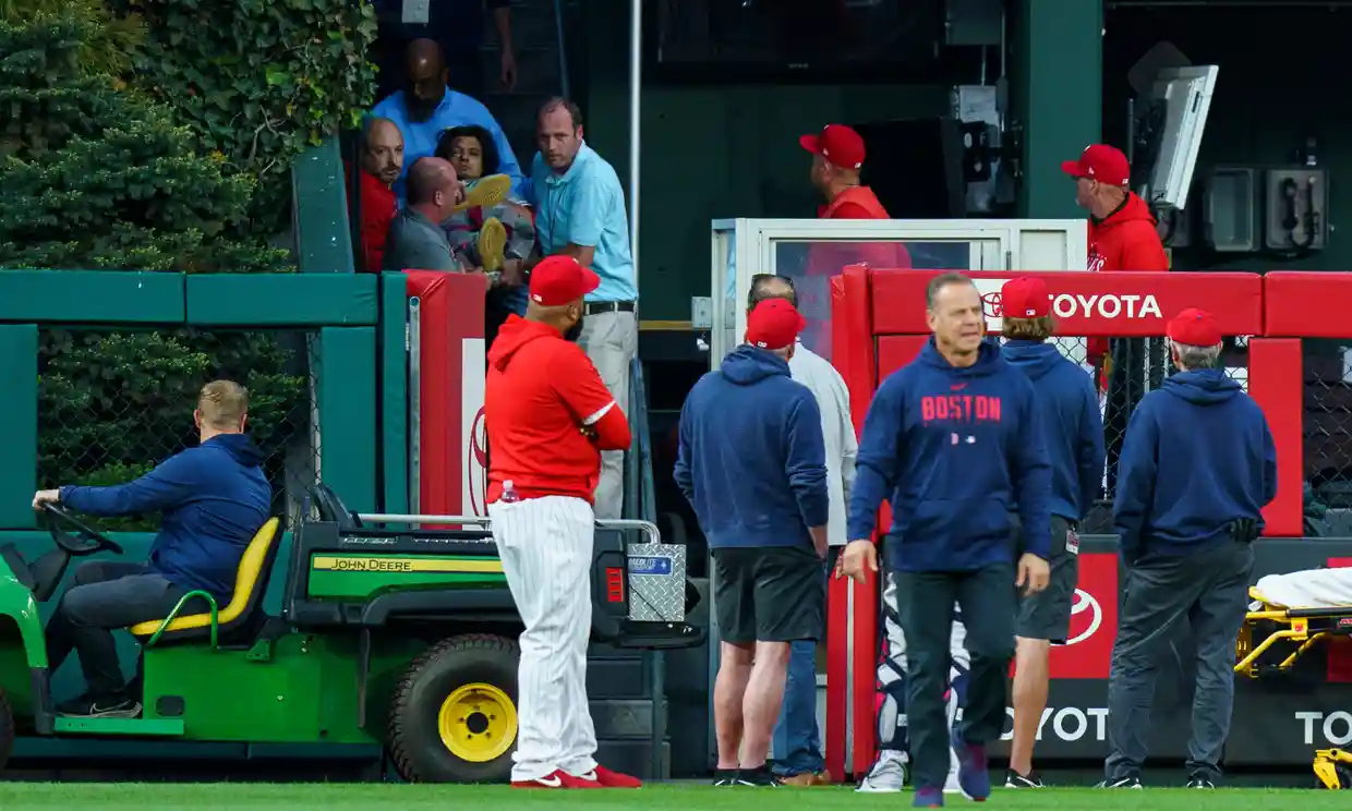 Spectator falls over railing at Red Sox-Phillies game, raises safety concerns