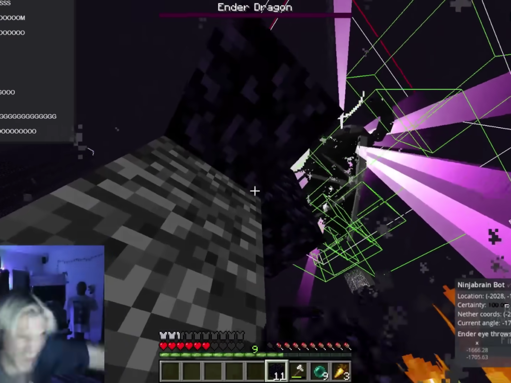 xQc quits hardcore Minecraft speedrun after disastrous Ender Dragon battle  - Dexerto