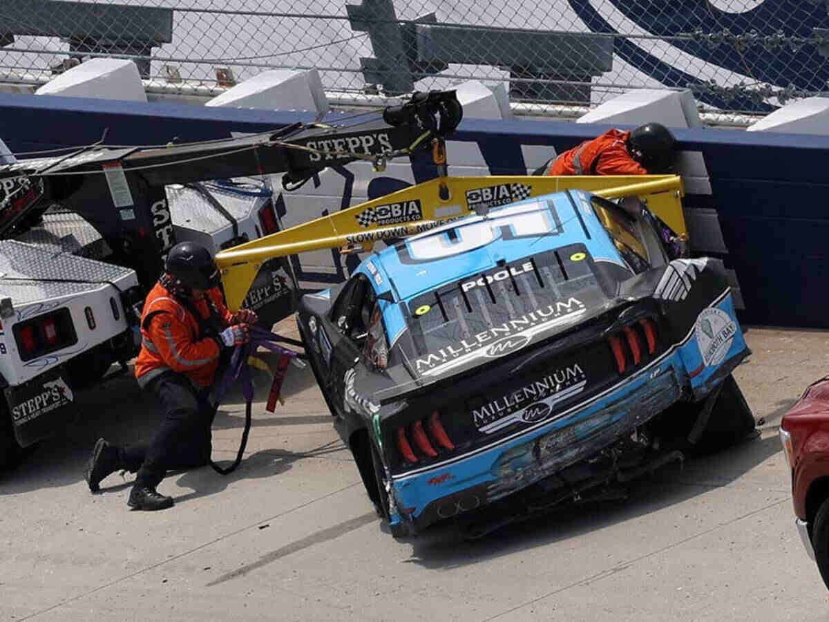 WATCH: “He probably needs to get his butt whooped,” Brennan Poole furious at Ross Chastain for wrecking him at Dover  