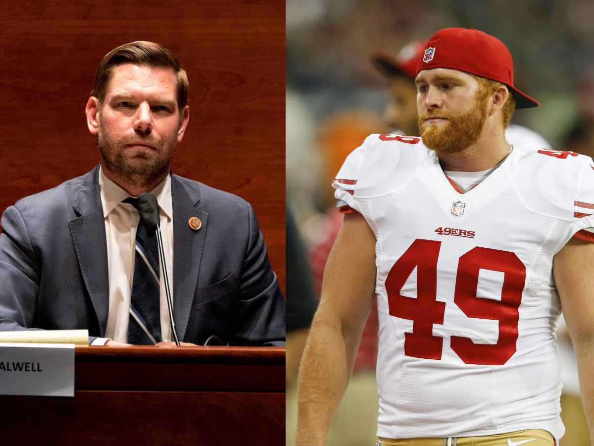 Former 49ers RB Bruce Miller claps back at U.S. Congressman Eric Swalwell while accusing him of committing ‘biggest fraud’ in US history