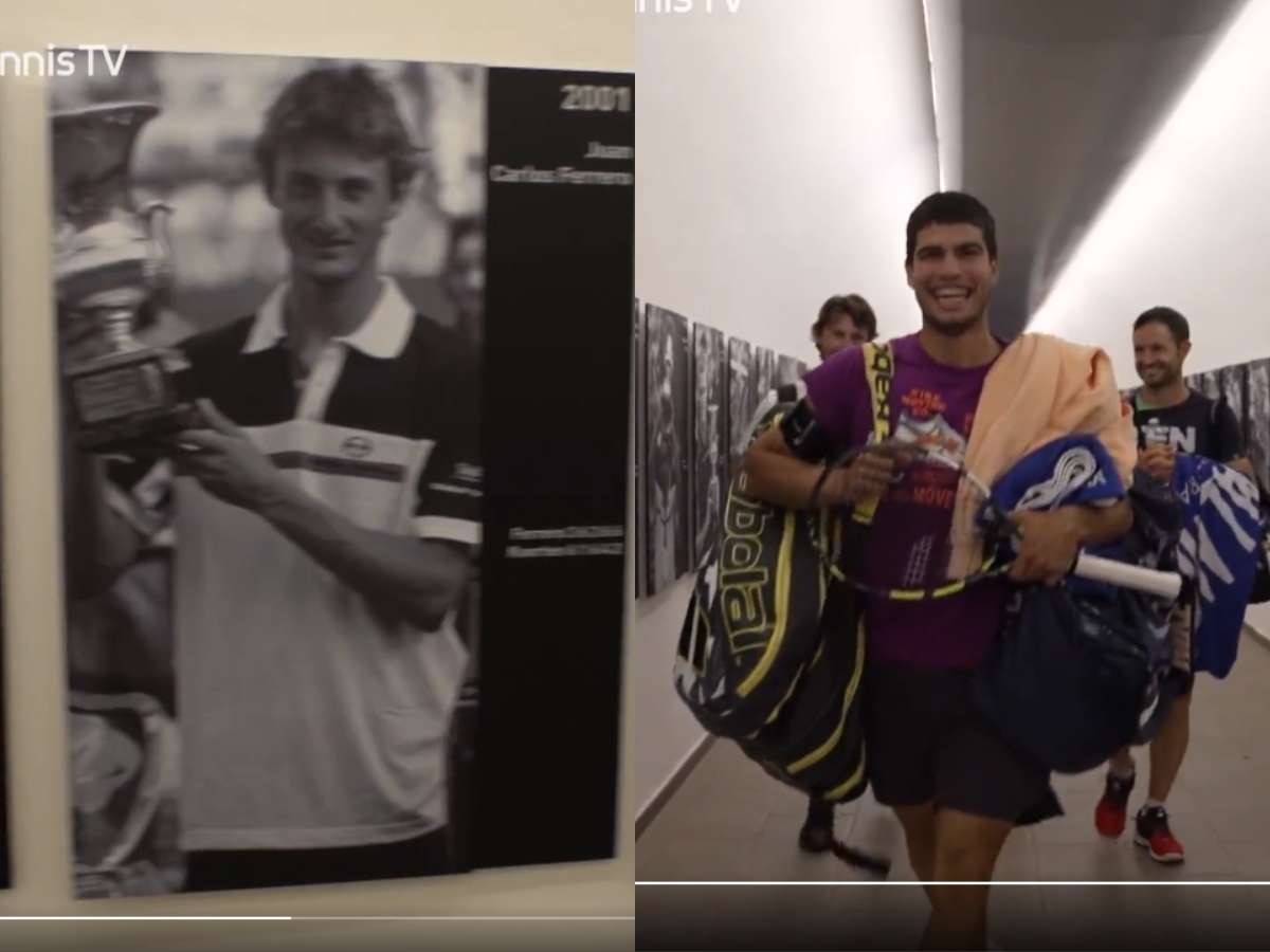 WATCH: “Too cute” – Carlos Alcaraz’s ADORABLE reaction on spotting coach Juan Carlos Ferrero in Rome Hall of Fame tunnel has fans’ heart melting