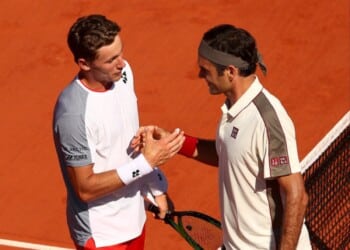 Casper Ruud and Roger Federer