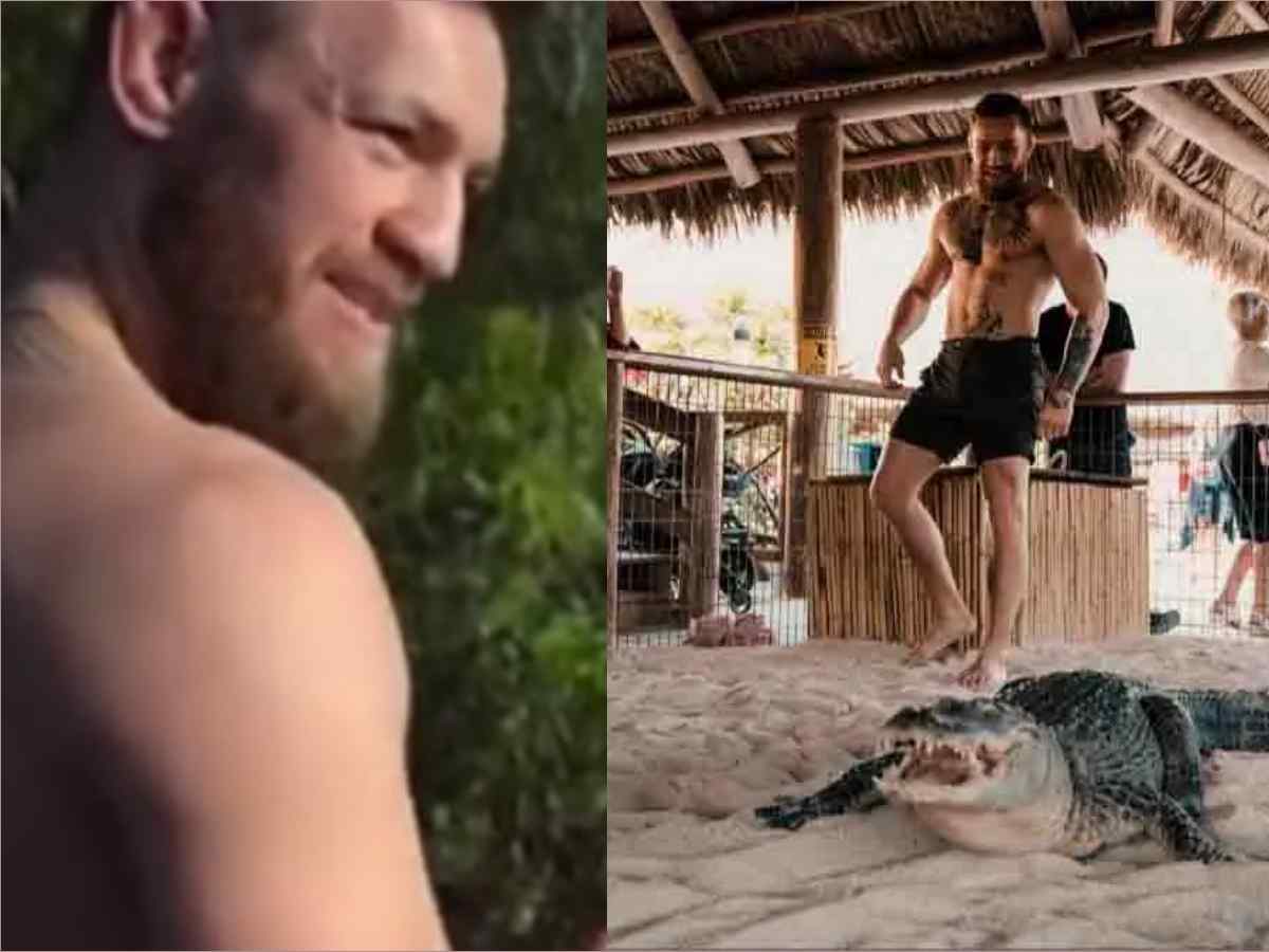 WATCH: Shirtless Conor McGregor hilariously tries to intimidate alligator from the boat