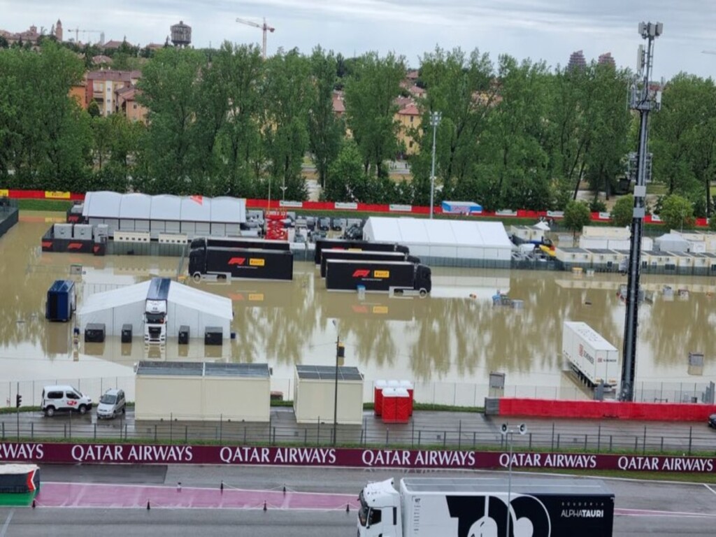 The current state of the Imola Paddock via sdietzf1 on Twitter