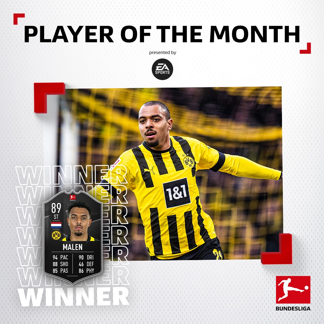 EA Sports April’s Bundesliga Player of the Month (POTM) Donyell Malen SBC