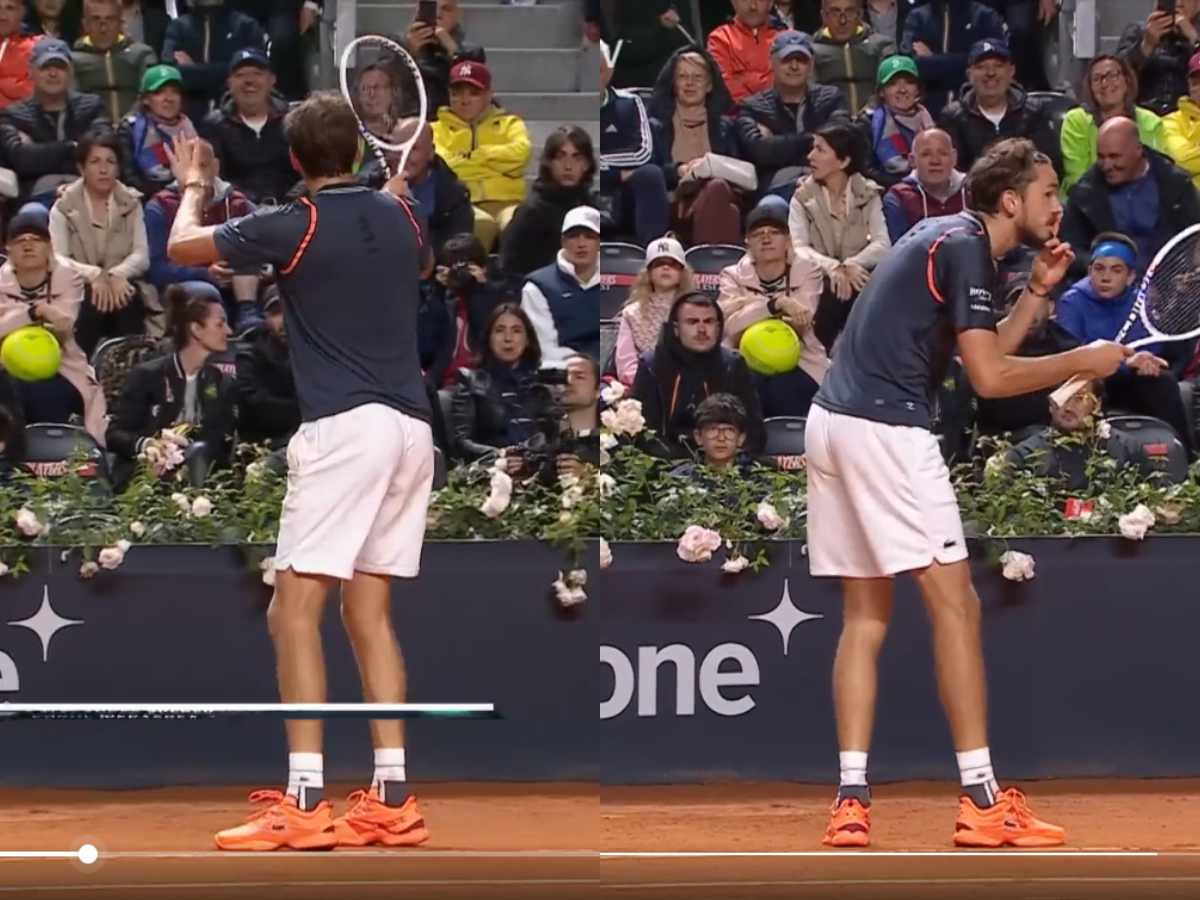 “He’s so dramatic” – Daniil Medvedev nudges the ‘rowdy’ Italian crowd to shut up with hilarious hand gestures