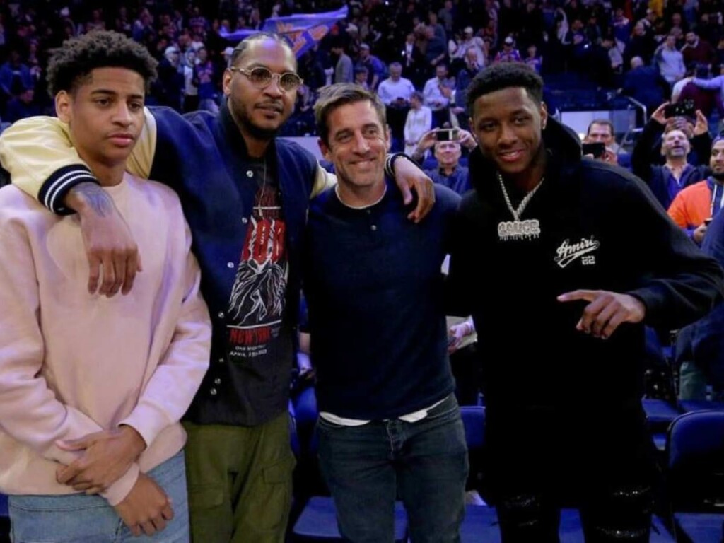 Aaron Rodgers & Sauce Gardner with Carmelo Anthony