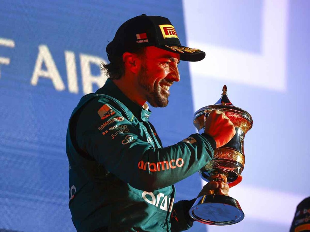 Fernando Alonso on Bahrain podium