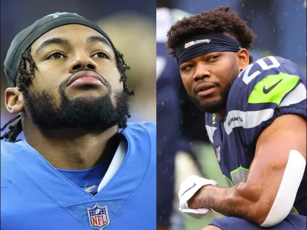 Rashaad Penny and D'Andre Swift. (IMAGE: AP/ GETTY Images)