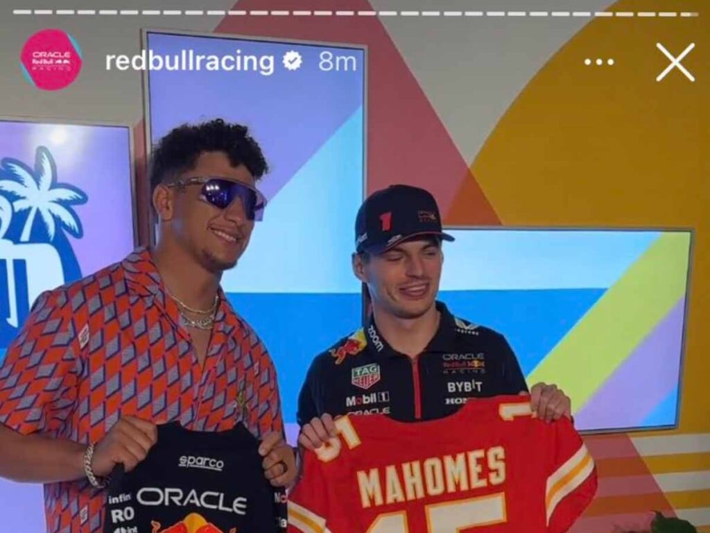 Patrick Mahomes and Max Verstappen at the Miami Grand Prix.