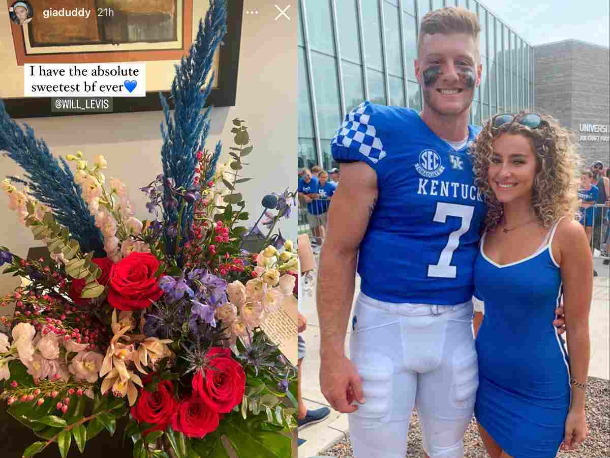 Titans QB Will Levis gifts his hot girlfriend Gia Duddy a RAVISHING bouquet of flowers upon her graduation