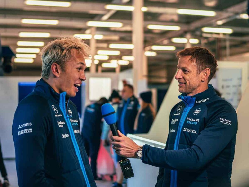 Williams' Alex Albon (L) and Jenson Button (R)