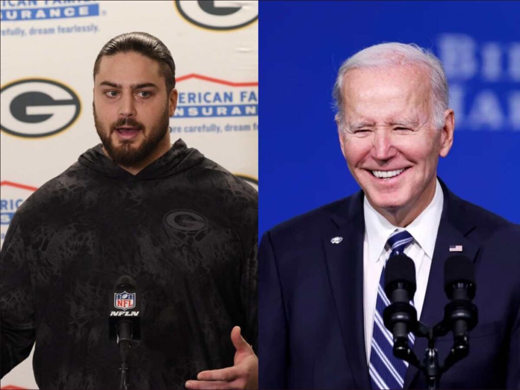 Joe Biden and David Bakhtiari