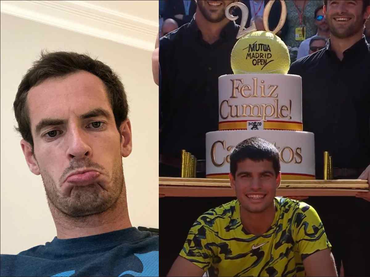 Andy Murray sarcastically DEMANDS a bigger cake than Carlos Alcaraz’s on his birthday referring to the infamous saga at the Madrid Open