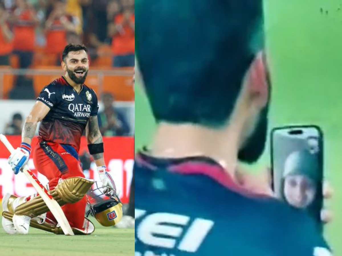 WATCH: RCB hero Virat Kohli video calls wife Anushka Sharma after sensational ton against SRH in virtual knockout match