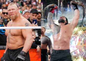 Roman Reigns and Brock Lesnar (via - WWE)