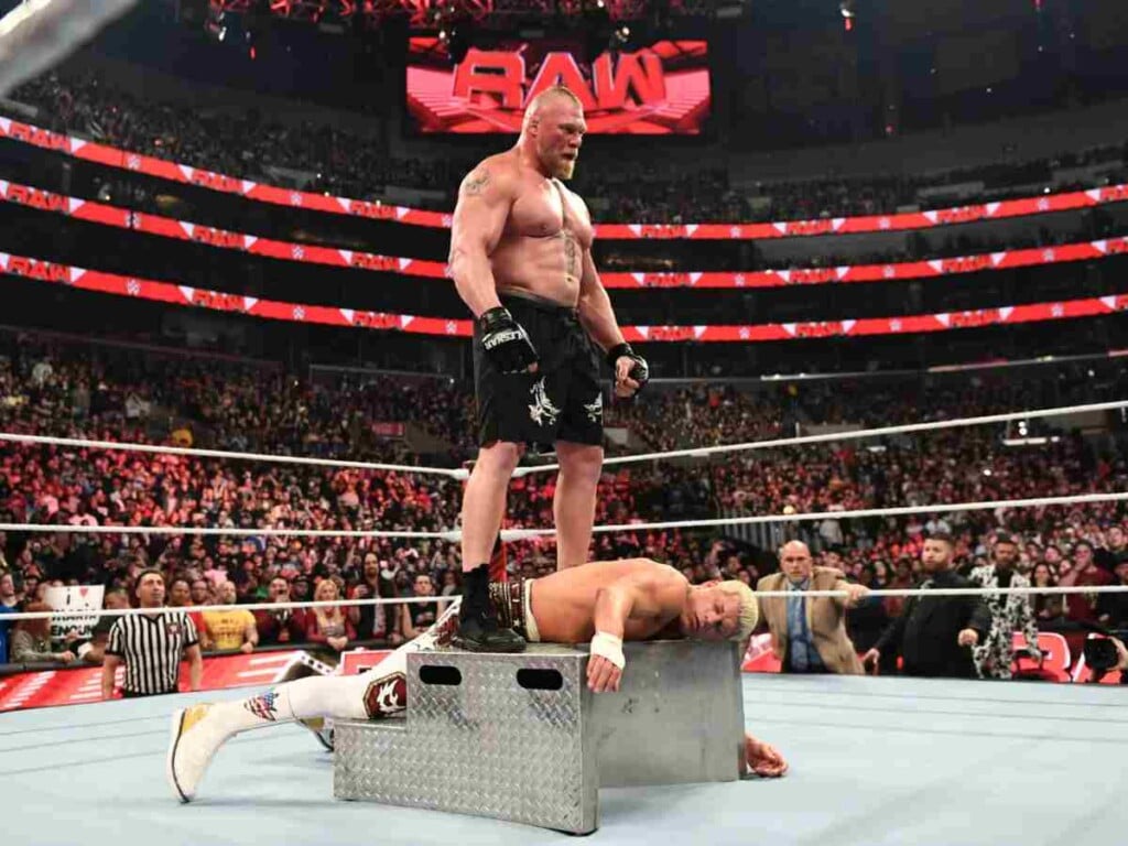 Brock Lesnar attacked Cody Rhodes 