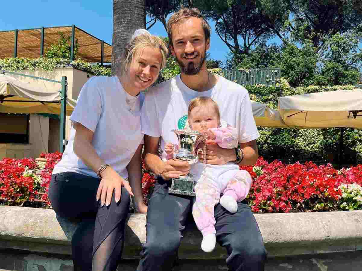 “They are the most adorable family” –  Twitter reacts as Daniil Medvedev celebrates Italian Open title with 7-month-old daughter and wife