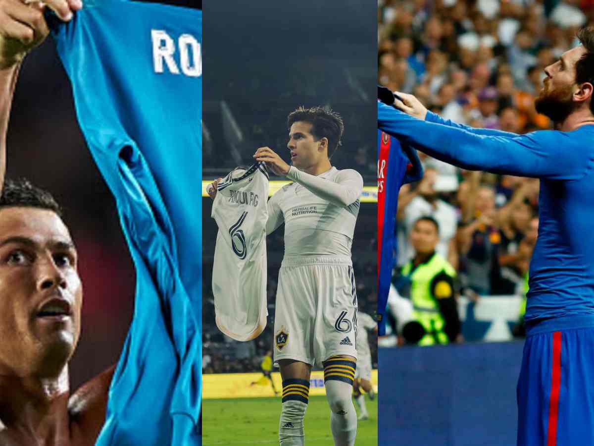 “He thinks he matters”- Fans tear apart Riqui Puig after he emulates Lionel Messi and Cristiano Ronaldo’s iconic shirt celebration