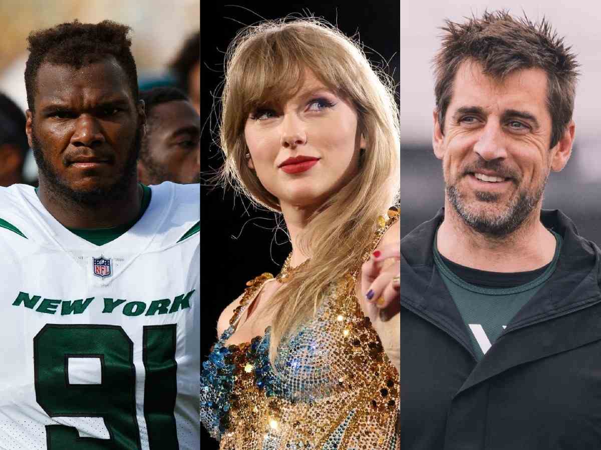 “Why can’t he dance in peace?” John Franklin-Myers DEFENDS Aaron Rodgers vibing at Taylor Swift’s concert at the MetLife Stadium