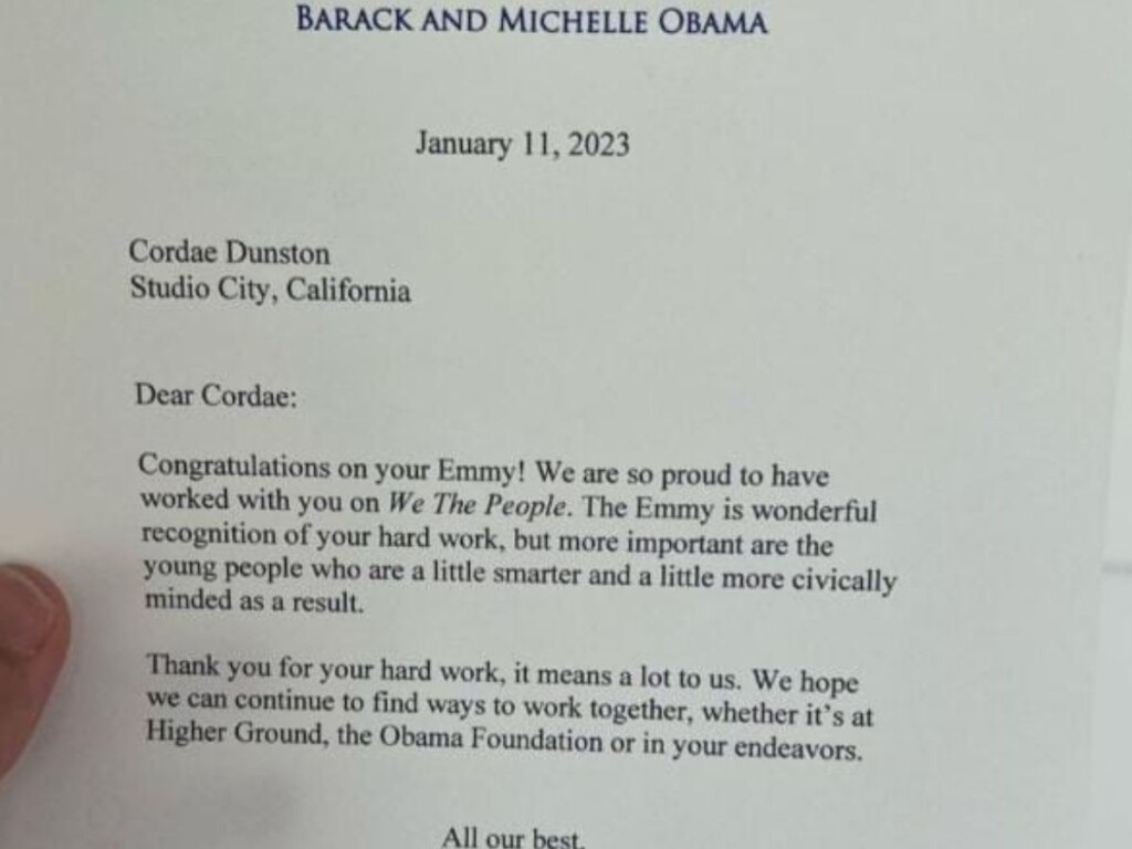 Letter by Michelle and Barack Obama