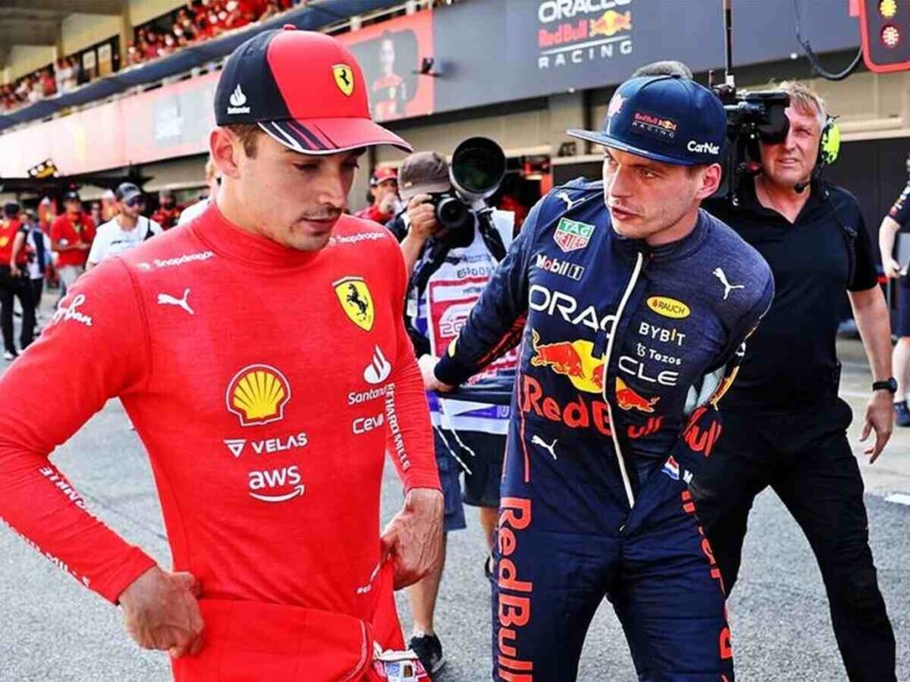 Max Verstappen and Charles Lecle