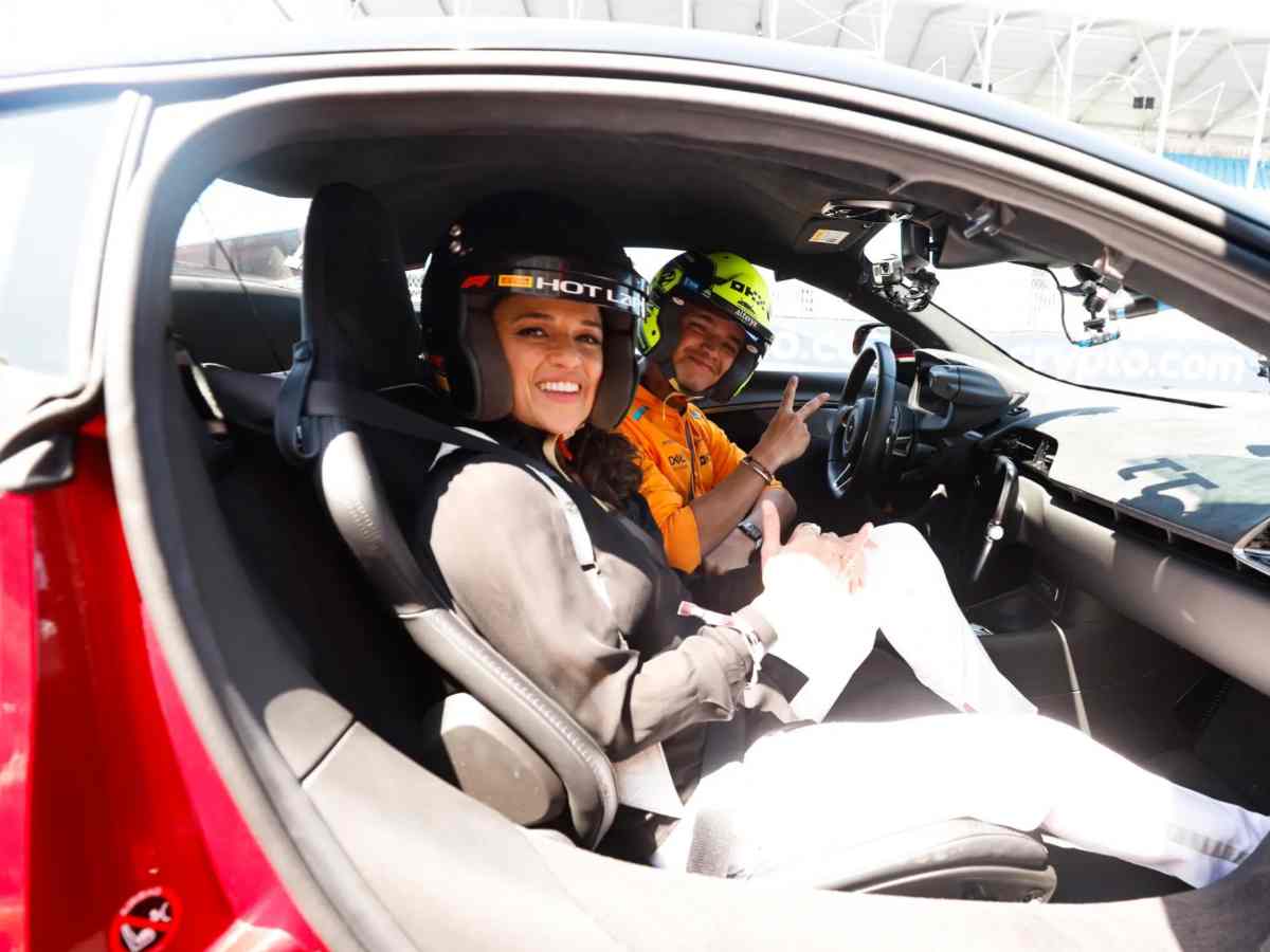 WATCH: “This is the crossover we never knew we needed”-  Lando Norris links up with FastX star Michelle Rodriguez for a Pirelli Hotlap at Miami GP