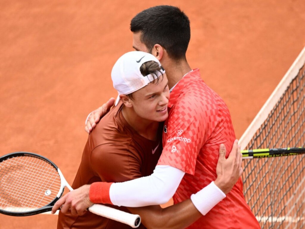 Novak Djokovic and Holger Rune 