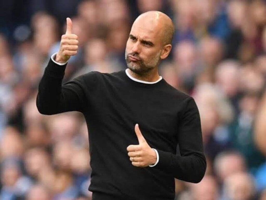 Pep Guardiola instructs players