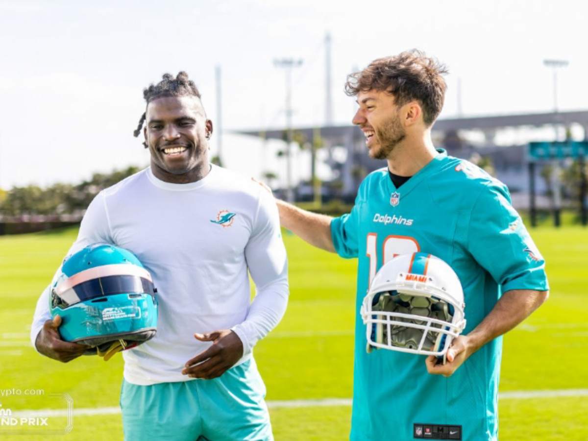 WATCH: “Gasly smoked him” – Fans lose their mind over Tyreek Hill trying the VIRAL reflex F1 drill with Pierre Gasly at the Miami GP