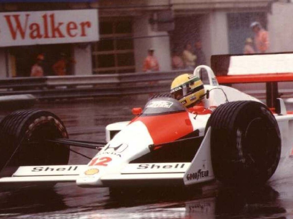 Ayrton Senna on the streets of Montecarlo