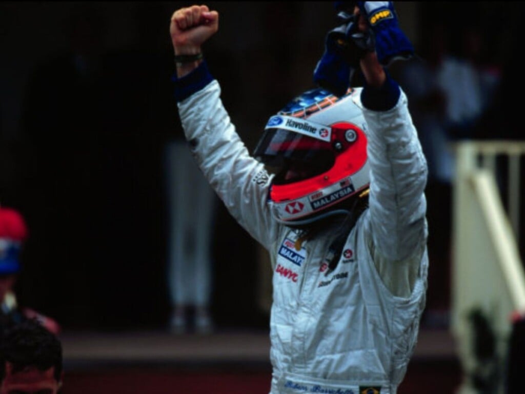 Rubens Barrichello after the 1997 Monaco GP