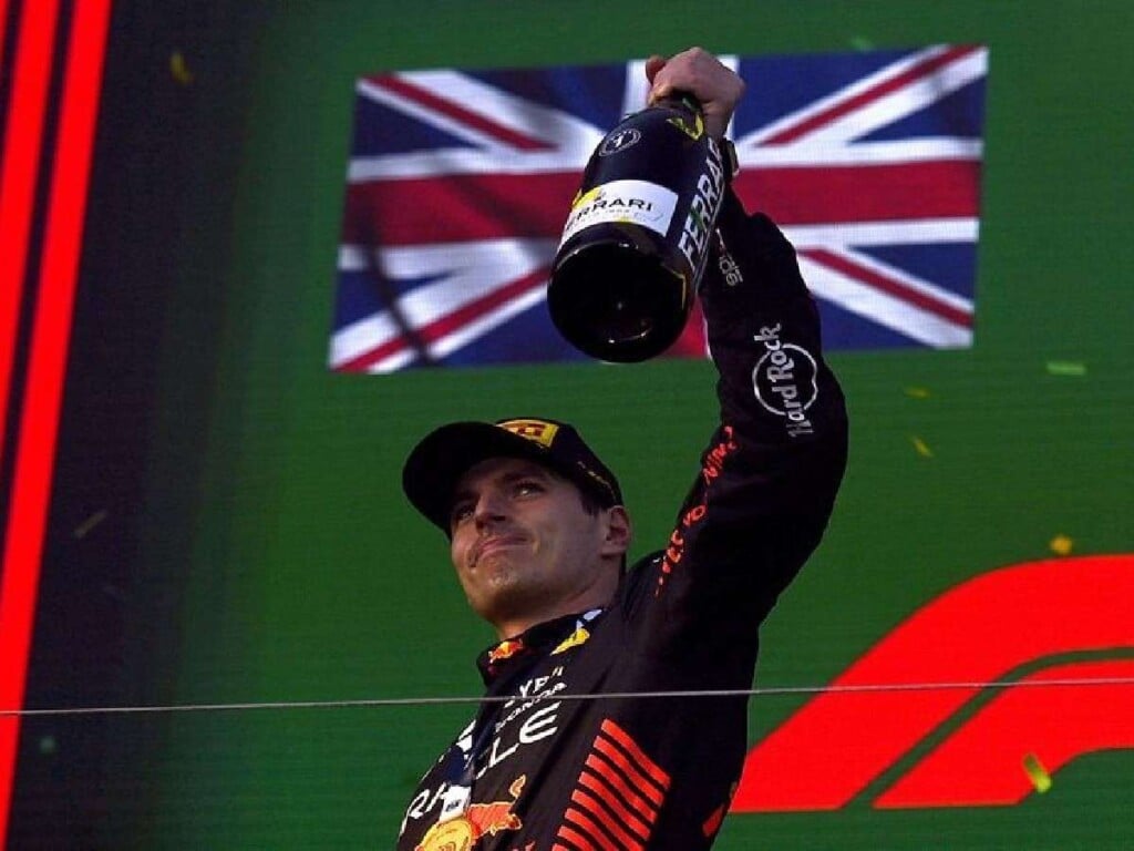 Max Verstappen on the Australian GP podium, image via The Star.com