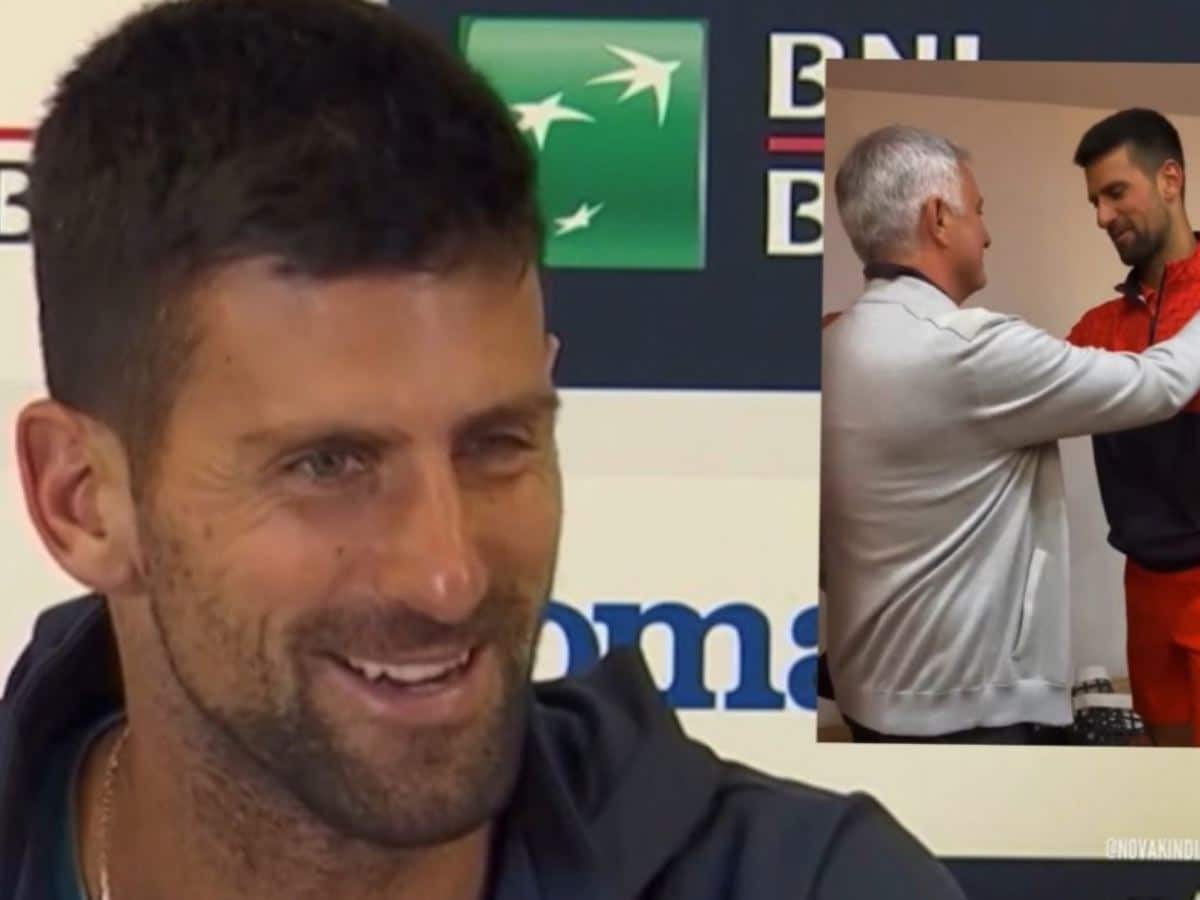 WATCH: Roma boss Jose Mourinho crosses path with Novak Djokovic during Italian Open