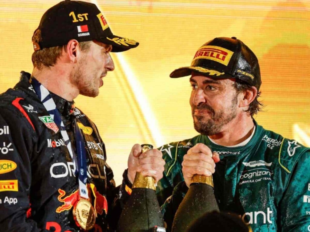 Max Verstappen and Fernando Alonso, 2023 Bahrain GP, image via PlanetF1