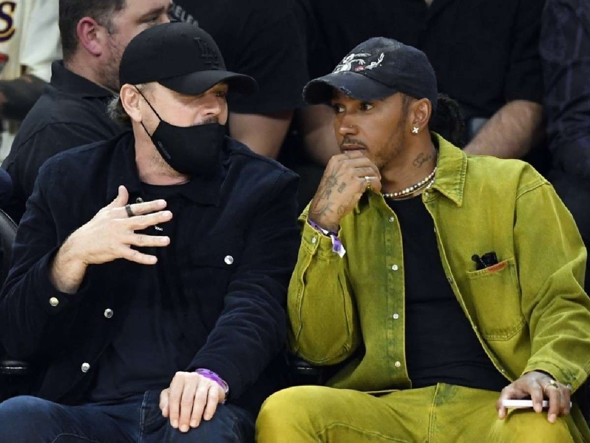 Lewis Hamilton buddies up with Leonardo DiCaprio, Bad Bunny, and Kendall Jenner at NBA Playoffs’ Lakers-Warriors game