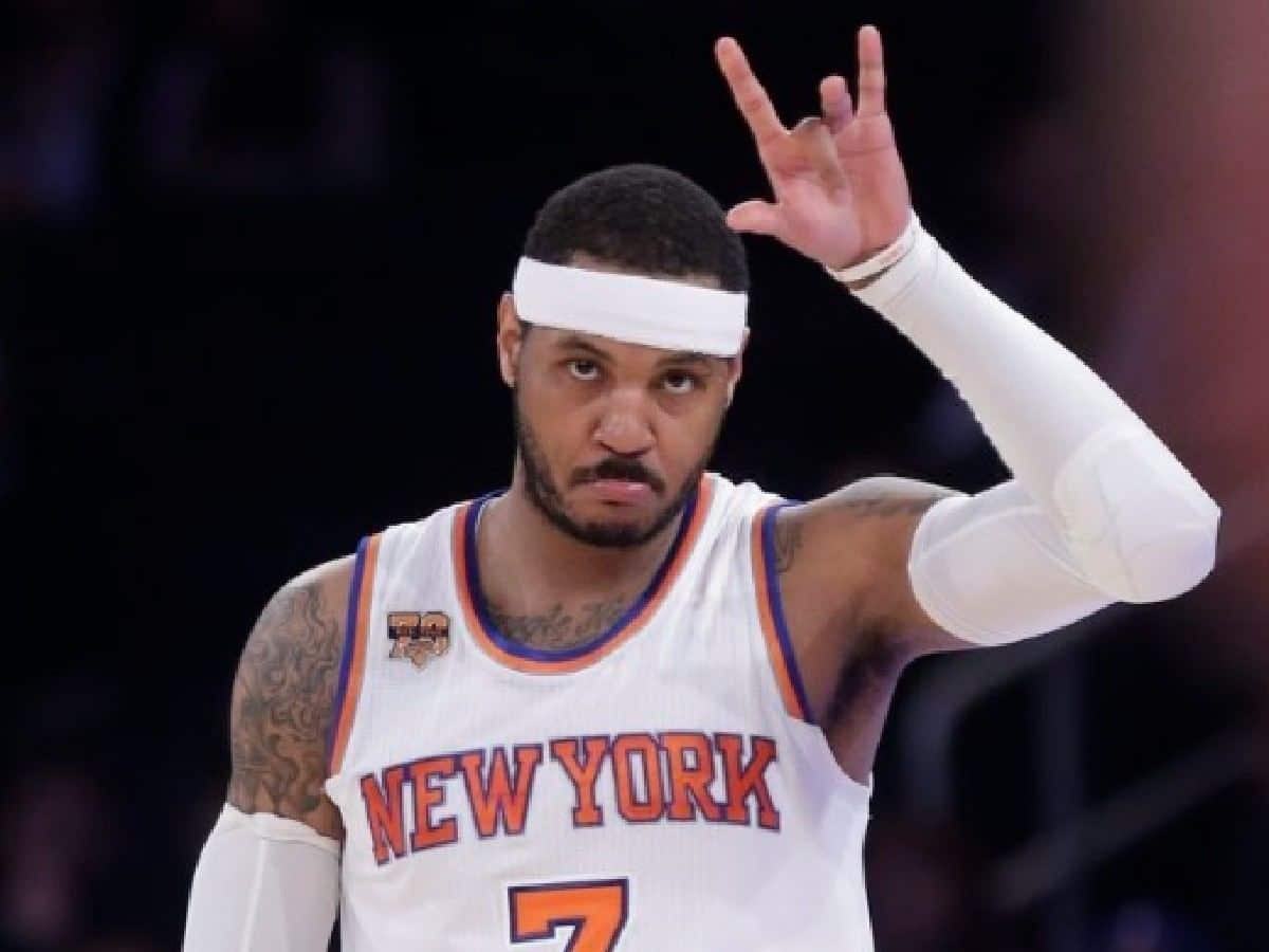 “Got us out that dark times” – Fans DEMAND Knicks to retire Carmelo Anthony’s jersey No.7 honoring NBA legend’s retirement