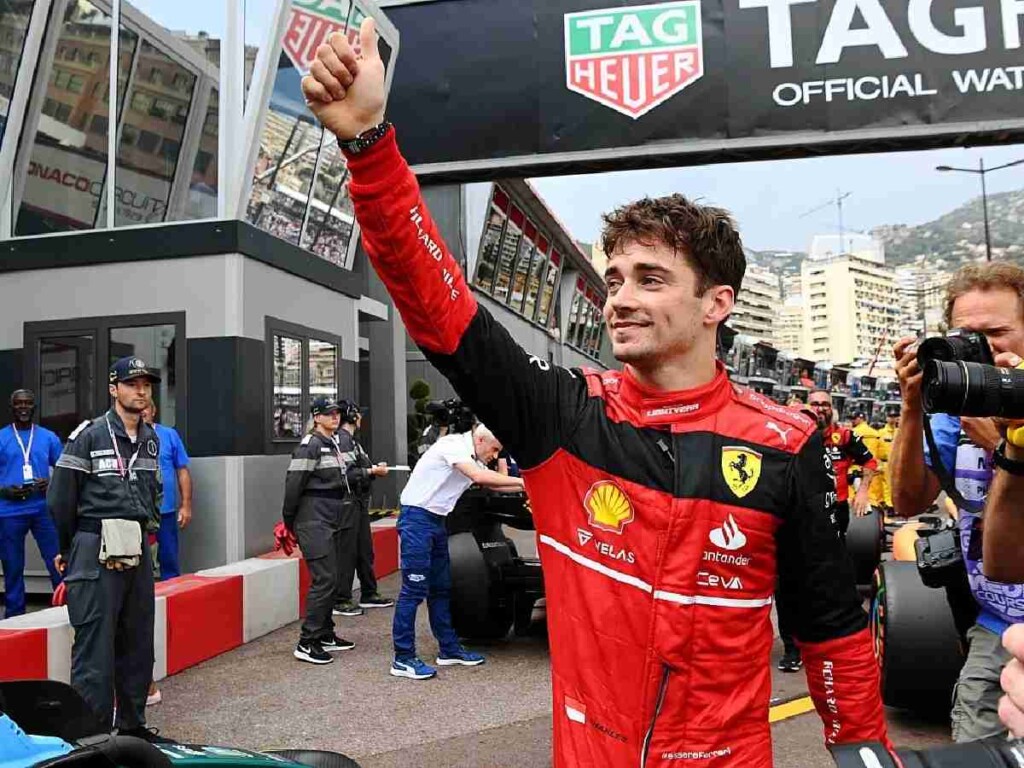 Charles Leclerc on pole at the Monaco GP, 2022