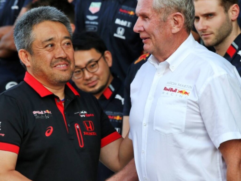 Honda's Masashi Yamamoto and Red Bull advisor Dr. Helmut Marko