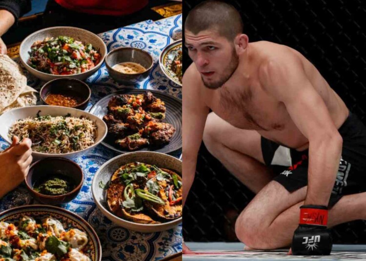 Khabib Nurmagomedov và đồng đội ăn đồ ăn Afghanistan